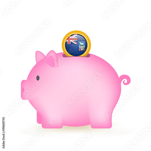Falkland Islands Flag Coin Piggy Bank Savings