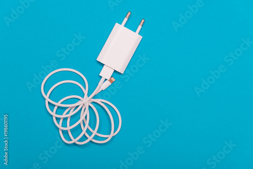 White charger with cable