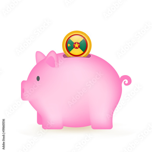 Grenada Flag Coin Piggy Bank Savings