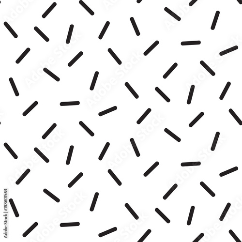 MEMPHIS STYLE SEAMLESS PATTERN. GEOMETRIC ELEMETS TEXTURE. 80S-90S DESIGN ON WHITE BACKGROUND