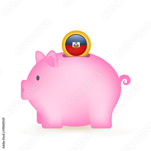 Haiti Flag Coin Piggy Bank Savings