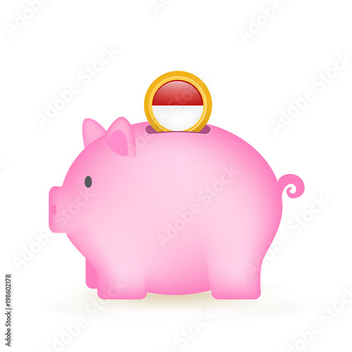 Indonesia Flag Coin Piggy Bank Savings