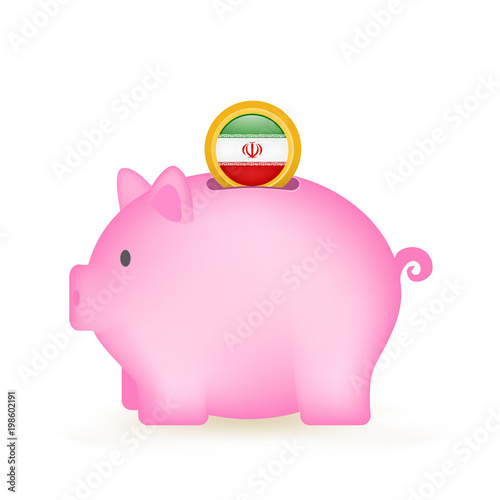 Iran Flag Coin Piggy Bank Savings
