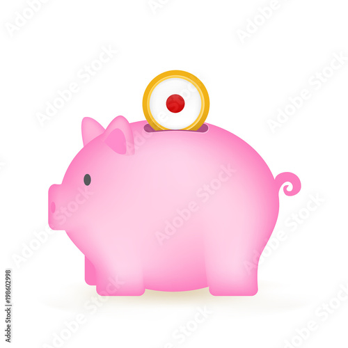 Japan Flag Coin Piggy Bank Savings