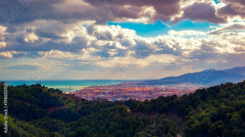 Panorama over the Malaga city, Spain