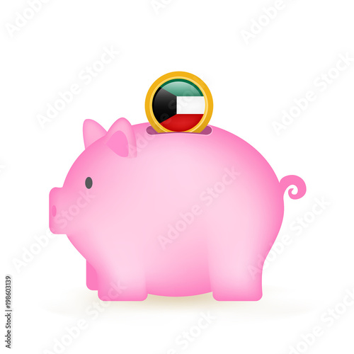 Kuwait Flag Coin Piggy Bank Savings