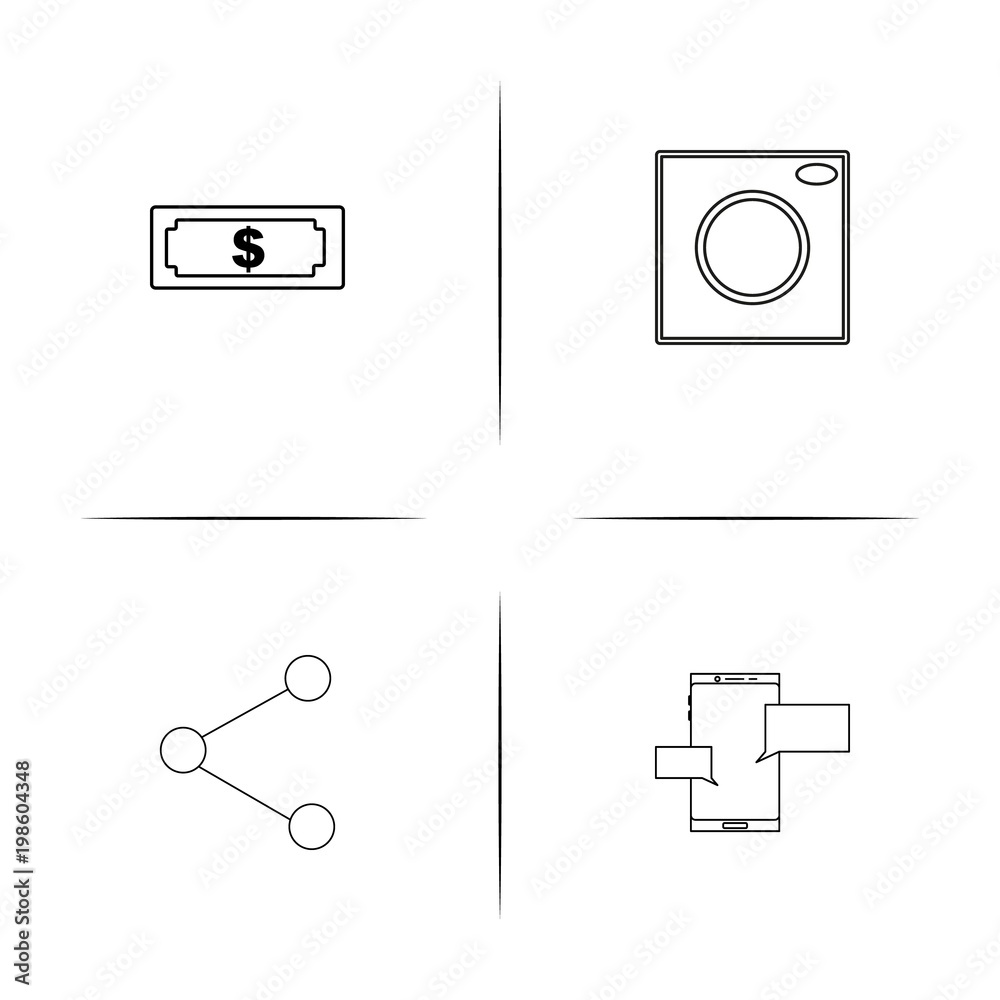 Internet Of Things simple linear icons set. Outlined vector icons