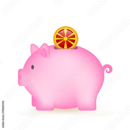 Macedonia Flag Coin Piggy Bank Savings