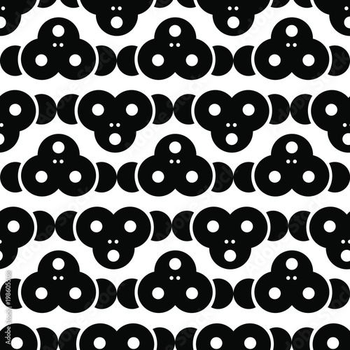 seamless pattern stylized abstract muzzle monkey