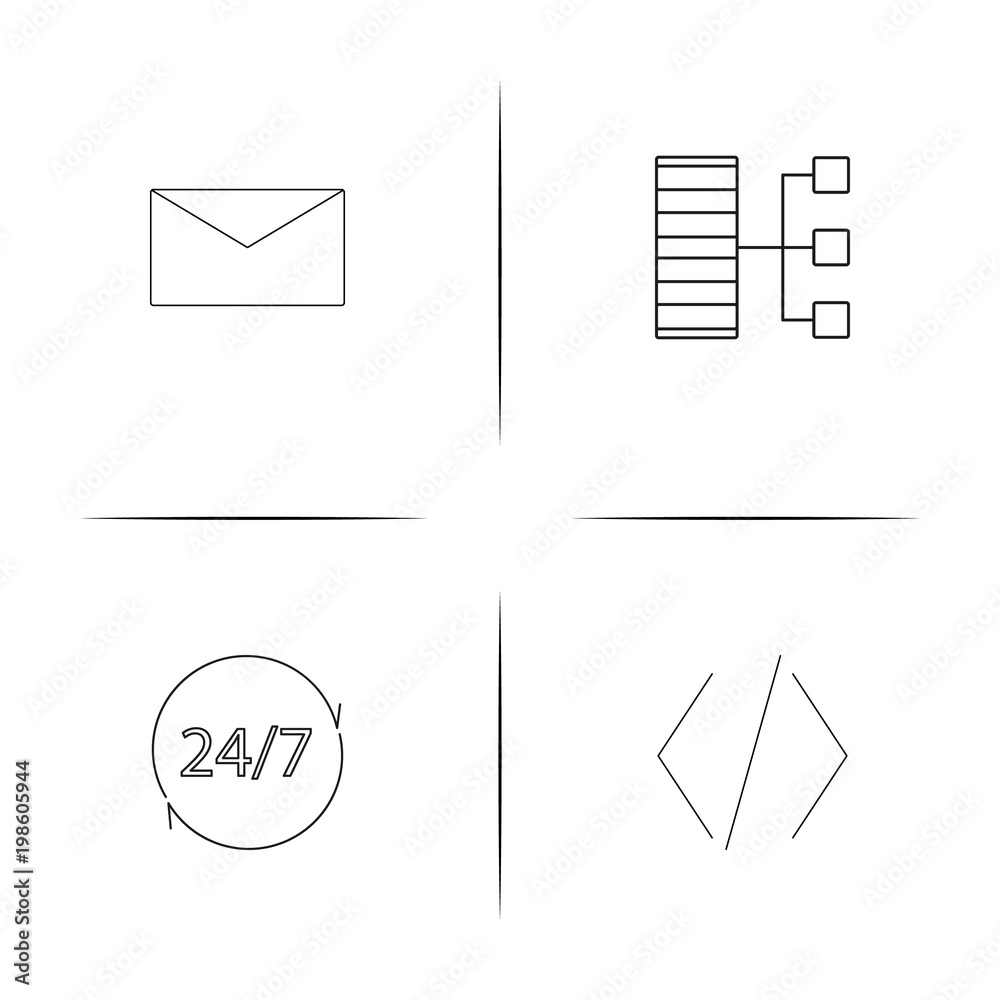 Cyber Security simple linear icons set. Outlined vector icons