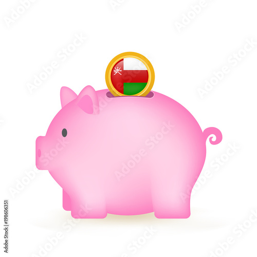 Oman Flag Coin Piggy Bank Savings