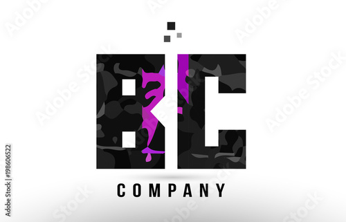 purple black alphabet letter bc b c logo