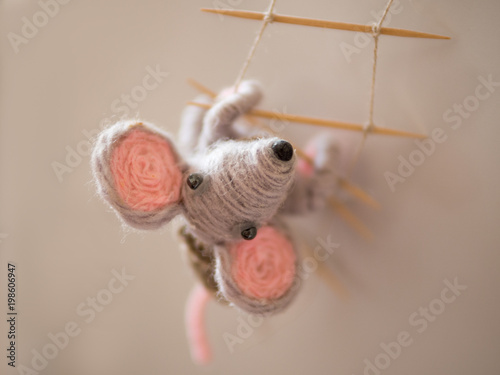 mouse toy made of threads