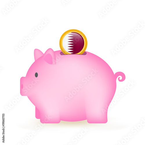Qatar Flag Coin Piggy Bank Savings