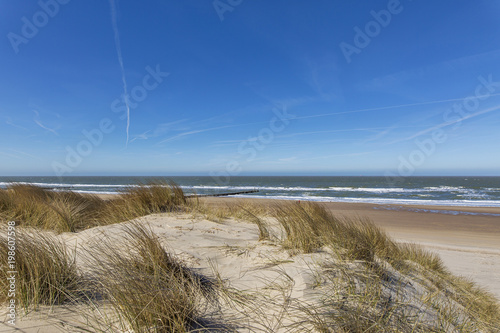 Marvelous View from Grass Dunes at Domburg / Netherlands
