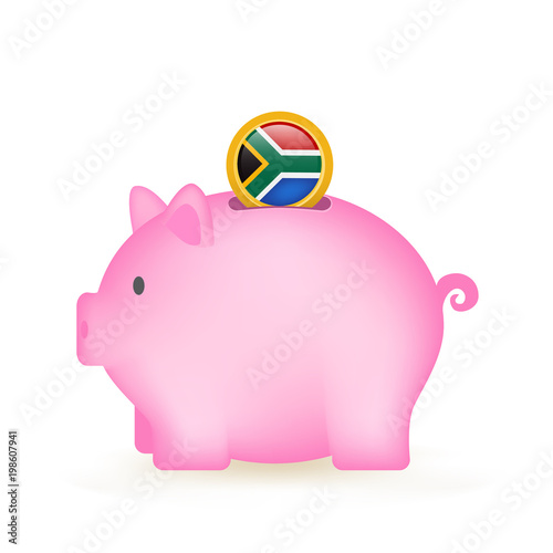 South Africa Flag Coin Piggy Bank Savings