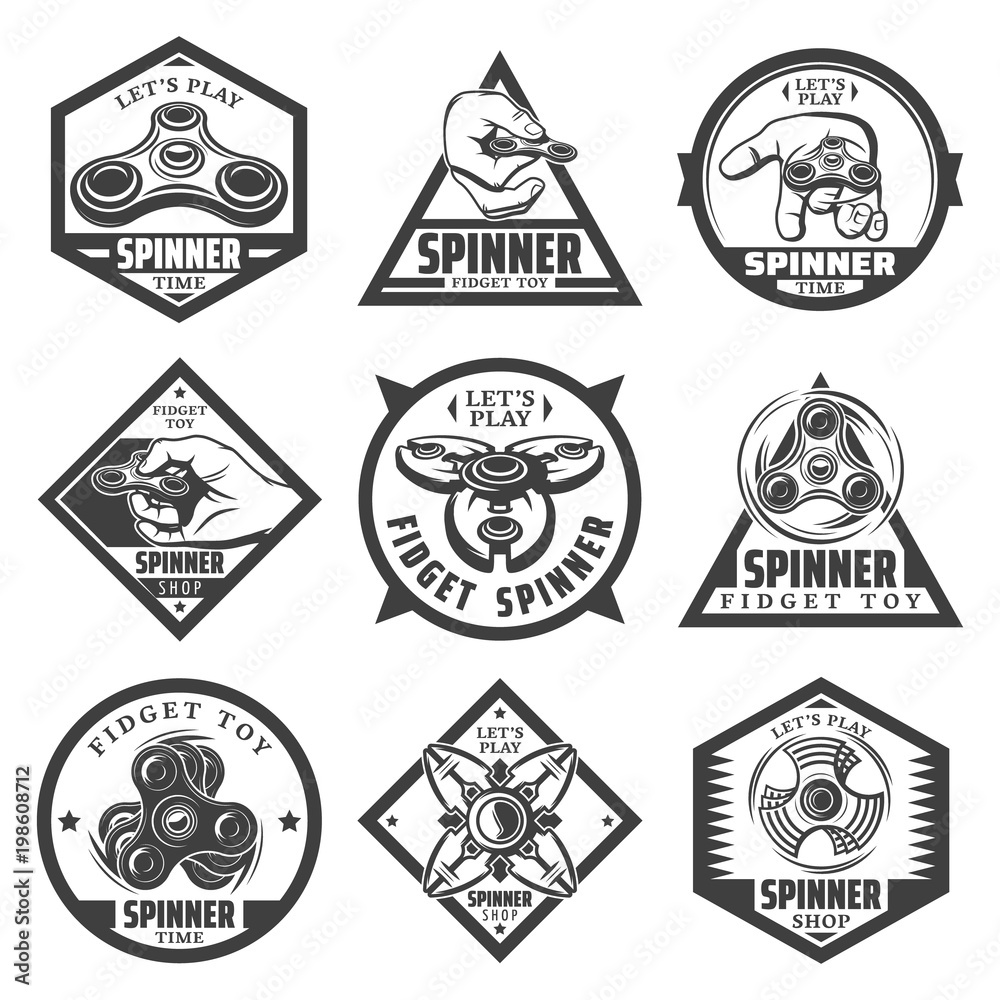 Vintage Popular Spinner Labels Set