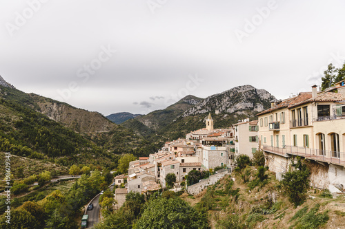 small town in beautiful rocky mountains at france, Sainte Agnes, France