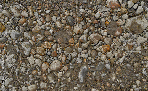 Rock background. Stony soil. Earth texture. Nature background. Ground and stones. Smooth stones