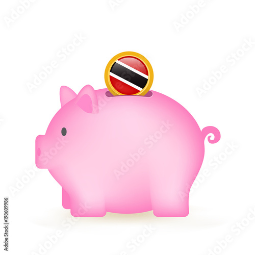 Trinidad And Tobago Flag Coin Piggy Bank Savings