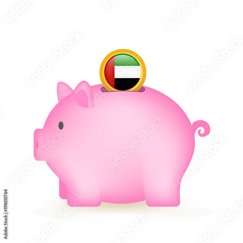 United Arab Emirates Flag Coin Piggy Bank Savings