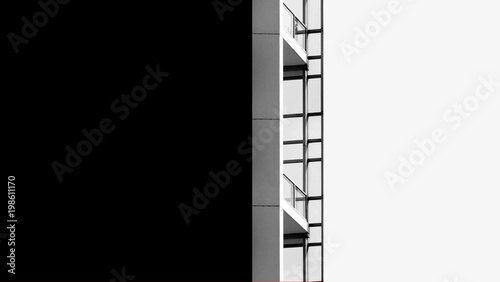 simple architecture of modern balcony at the building - silhouette
