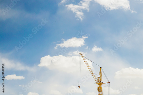 construction crane on blue sky