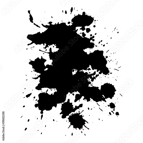 Abstract black ink blot background. Vector illustration. Grunge texture for cards and flyers design. © chulock
