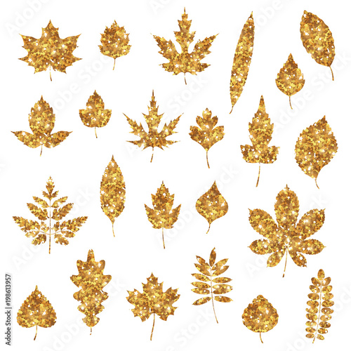 Gold forest leaves