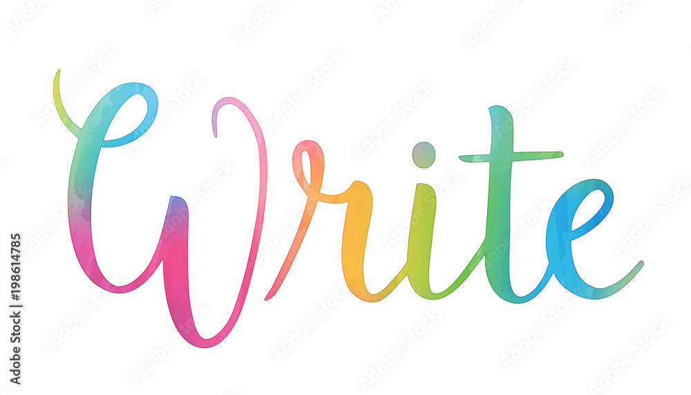 WRITE colourful vector letters icon WRITE colourful vector letters icon