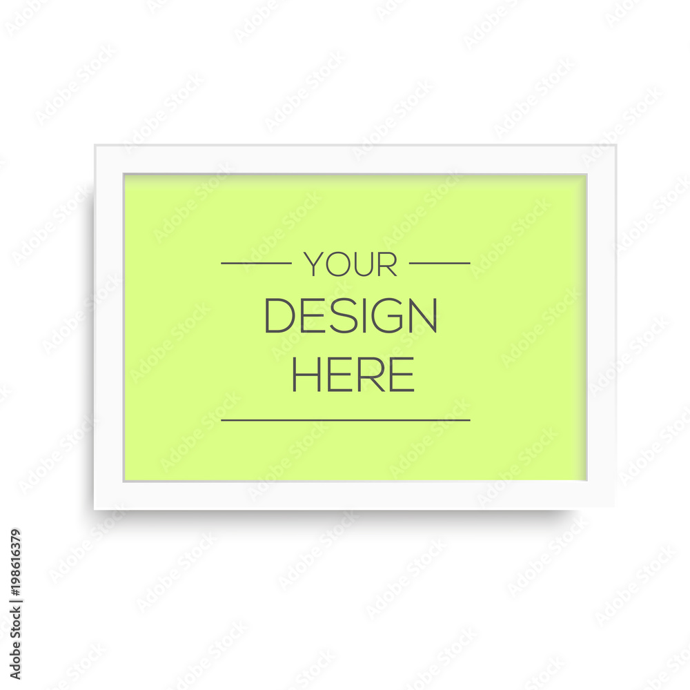 Realistic yellow photo frame. Vector. Realistic yellow photo frame. Vector.