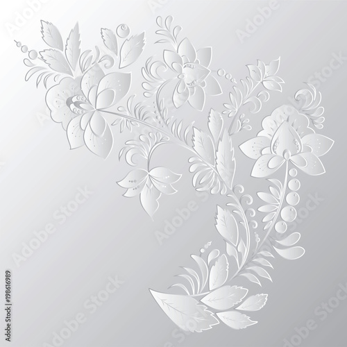 stock vector abstract  flowers and waves, doodle floral bouquet. oriental or arabic, russia textile design. template for card. banner. botanic set