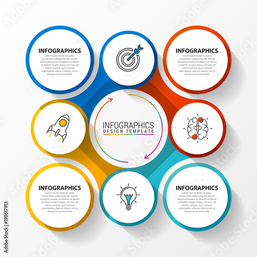 Creative process diagram. Infographic design template. Vector