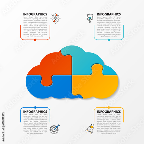Infographic design template with 4 steps. Vector