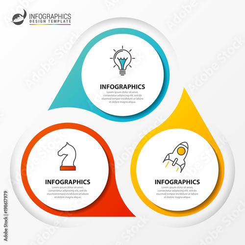 Infographic template with 3 options. Business concept