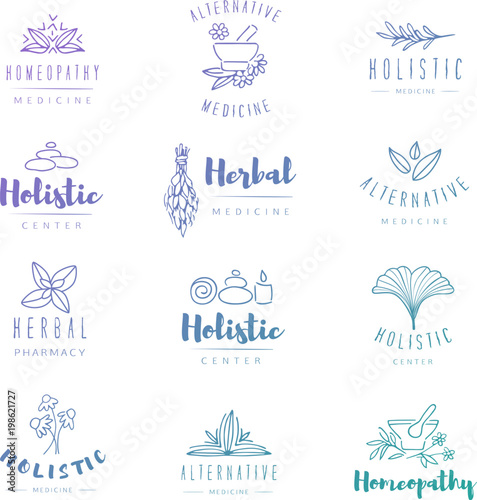 Alternative medicine logos.