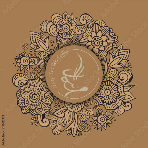 stock vector coffee label for restaurant and cafe