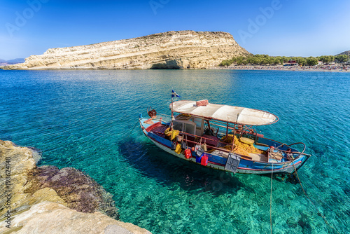 Clear sea at Matala resort. Crete, Greece