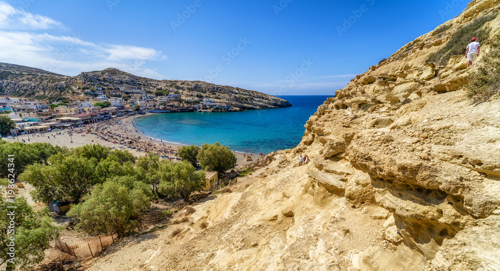 Matala caves at Crete, Greece