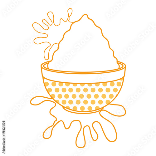 ceramic container with color powder holy celebration