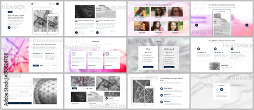 Set of vector templates for website design, minimal presentations, portfolio. Simple elements on white background. Templates for presentation slides, flyer, leaflet, brochure cover, annual report