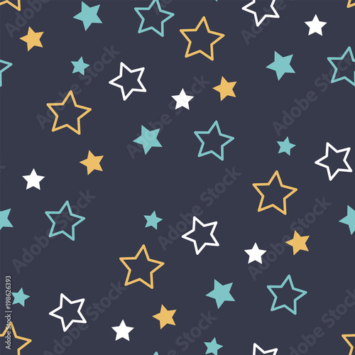 Star Pattern. Endless Vector Background.