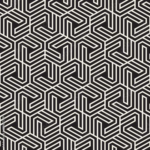 Vector seamless abstract shapes pattern. Modern stylish stripes texture. Repeating geometric tiles