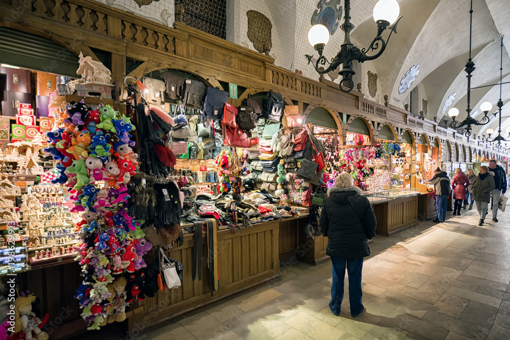 Plakat Markets with souvenirs in Krakow, Poland