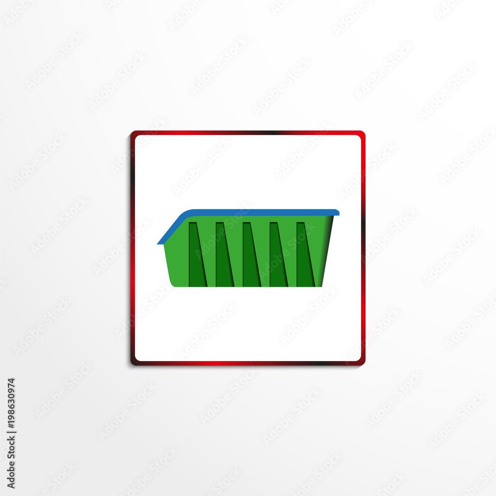 A plastic container for storing small parts. Vector icon. A plastic container for storing small parts. Vector icon.