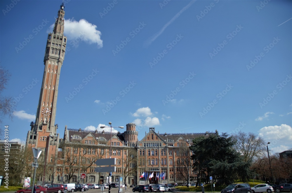 Lille town hall and its huge belfry