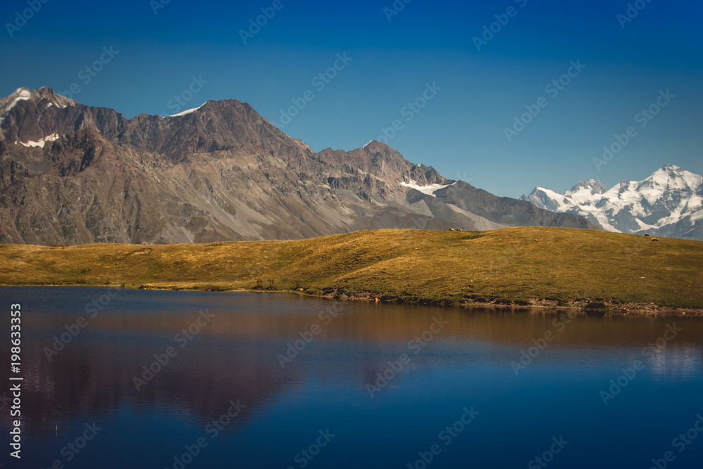 Koruldi Lake near Mestia in Upper Svaneti region, Georgia