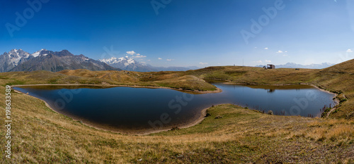 Fototapeta Naklejka Na Ścianę i Meble -  Koruldi Lake near Mestia in Upper Svaneti region, Georgia