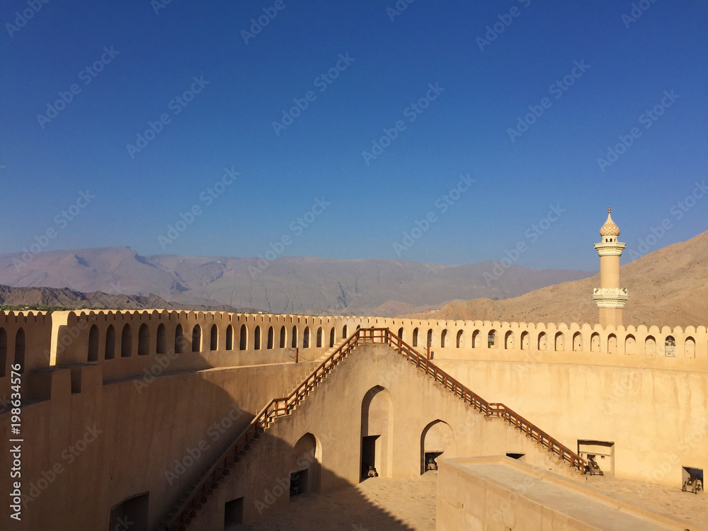 Interior walls of the Nizwa Fort in Oman