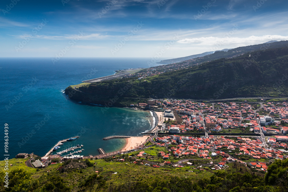 Machico city on the Madeira island, Portugal